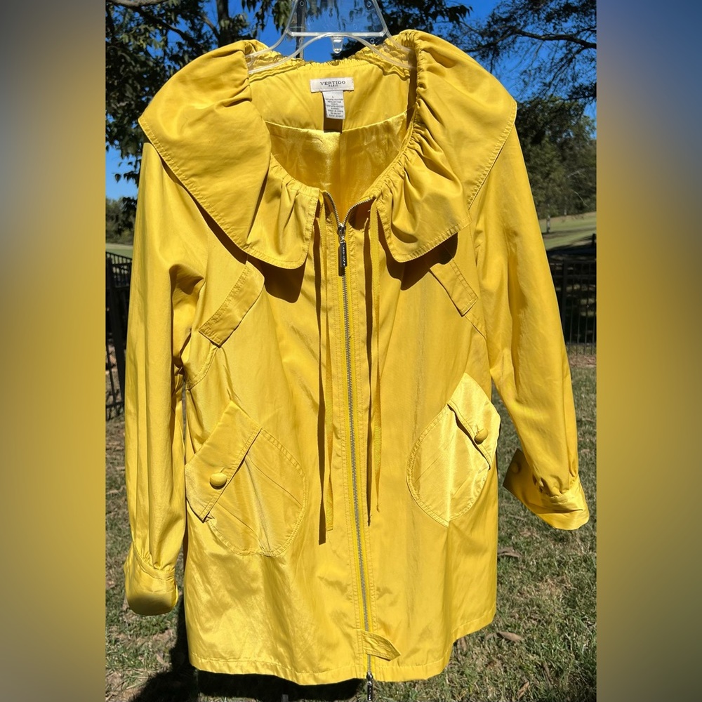 Vertigo Paris Gold Trench Coat Lightweight Water-Resistant